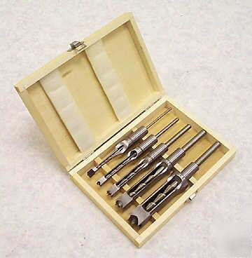 Mortice drill set 5 piece in case (high quality)