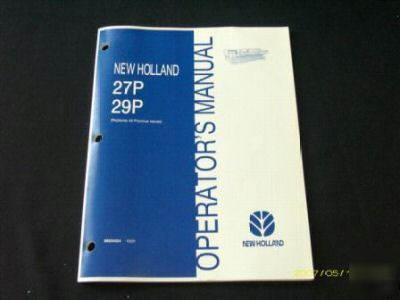 New holland 27P 29P windrow attachement operator manual