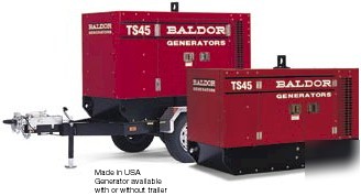 Baldor 45KVA kw industrial towable diesel generator