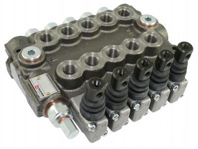 Bucher hydraulic 5 bank lever valve 45 l/min 3/8