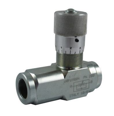 Hydraulic flow regulator valve with check 1/2