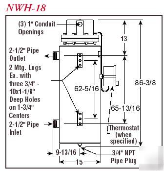 New chromalox circulation heater nwh-18-175P-E1 