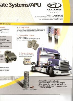 New apu-alliance parts- universal truck climate system 