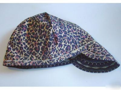 New wild leopard print welding hat 7 1/2 fitter hats