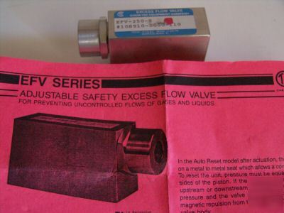 Chem tec adjustable saftey flow valve efv-250-s