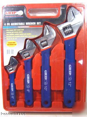 Grip handle 4PC adjustable wrench set tool combo kit 