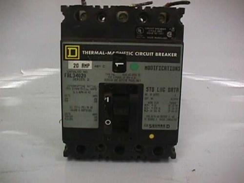 Square d FAL34020 20A thermal-magnetic circuit breaker