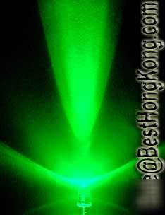 Green led set of 500 super bright 5MM 40000MCD+ f/r