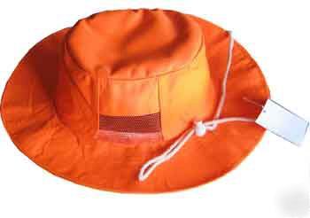 Orange fluoro canvas hat medium 58CM