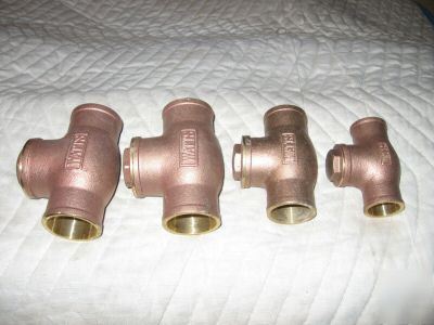 Watts brass tee swing check valve lot 4 pieces