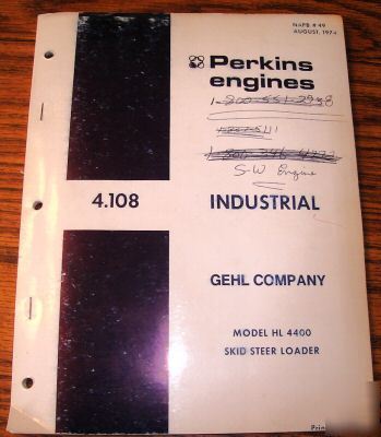 Gehl hl 4400 skid loader perkins engine parts catalog