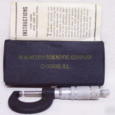 Vintage welch scientific co micrometer in box