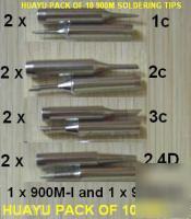 10 iron tips 1C 2C 3C i b 2.4D for 852D+ 850 soldering