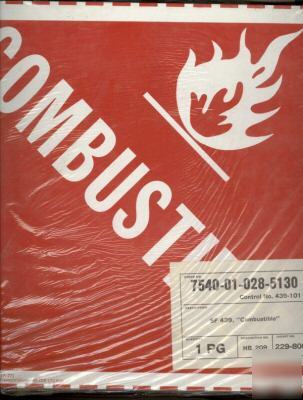 Compliance sign combustible commercial , industrial