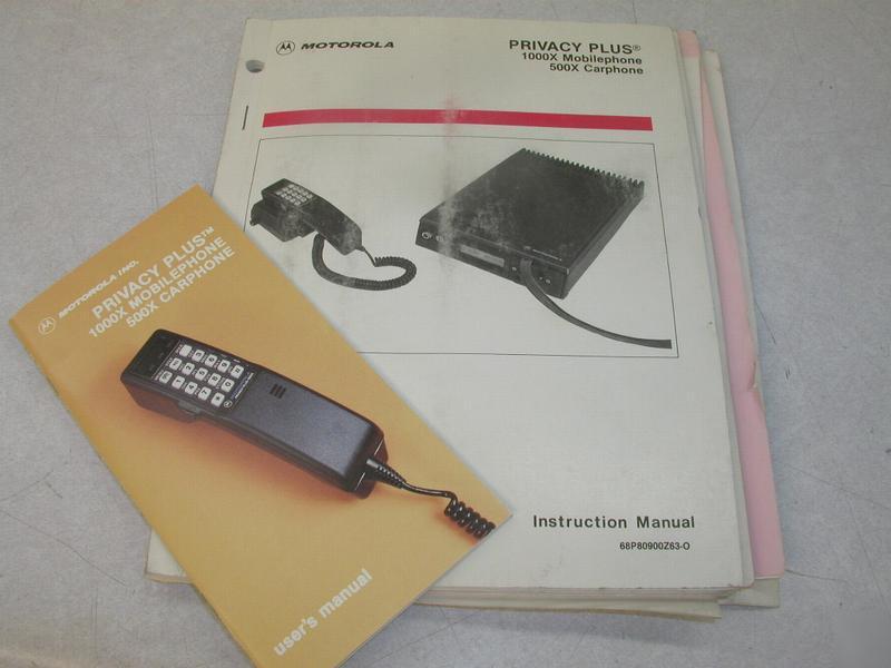 Motorola privacy plus instruction manuals (in print)