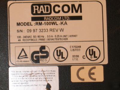 Lot 2 radcom m#: rc-200-c m#:rw-100 wl tested & works