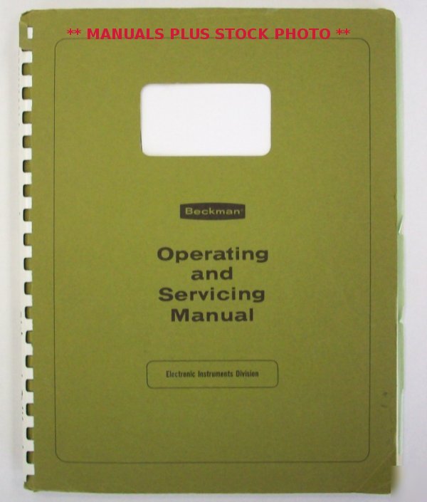 Beckman 9030 op/service manual - $5 shipping 
