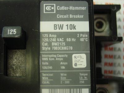 New cutler hammer BW2125 main circuit breaker - in box 