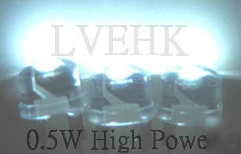 500P 8MM highpower 0.5W strawhat white led 100KMCD 140Â°
