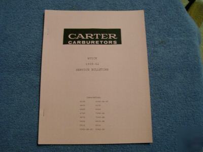 Buick carter carb service repair manual 1939-52