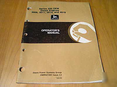 John deere 220 engine operator's manual 3009 3011 4019