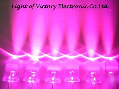 1000 x 5MM pink led lamp 10,000MCD + 1000 free resistor