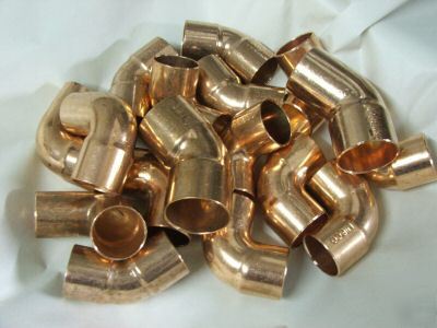 17 pc. assorted 90Â° and 45Â° copper elbows