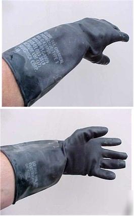 A pair of chemical protective gloves military issue