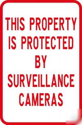 Cctv security sign protected surveillance camera spy 