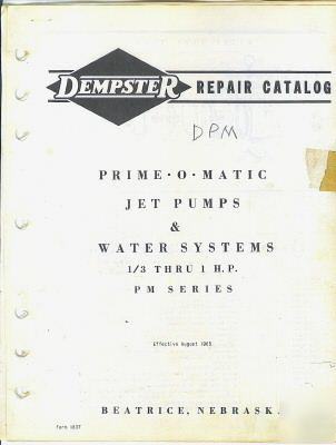 Dempster repair catalog,prime-o-matic jet pump,