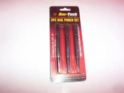 3 piece nail punch set size 1/8 1/16 3/32 length 100MM