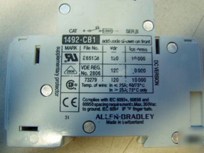 Allen bradley 10A 1P circuit breaker m/n:1492-CB1 DG100
