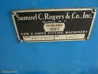 Knife grinder samuel c. rogers mod: 220-160 *7M* 15HP 