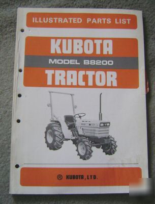 Kubota B8200 tractor parts catalog manual book