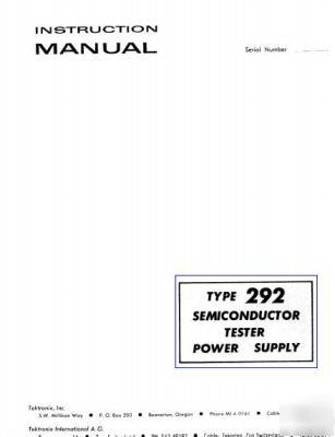 Tek tektronix 292 opertion & service manual