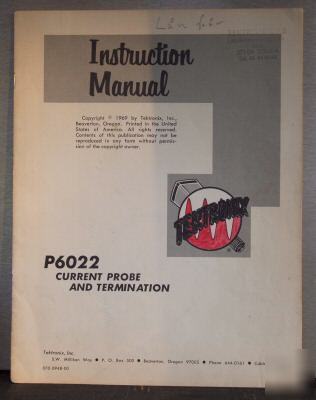 Tek tektronix P6022 original service/operating manual