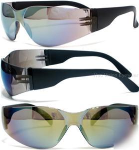 Bulldog safety glasses sunglasses rainbow mirror lens