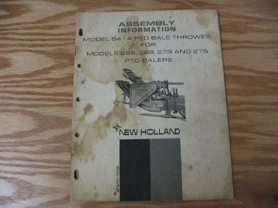New holland 54 pto bale thrower assembly information