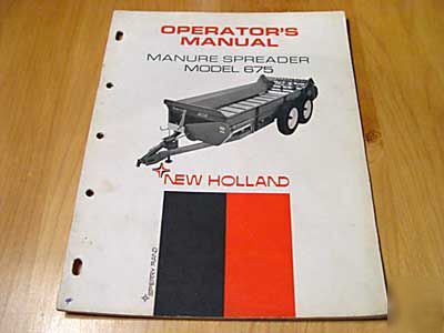 New holland 675 manure spreader operator's manual nh
