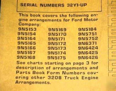 1980 caterpillar 3208 truck engine illus. parts book 