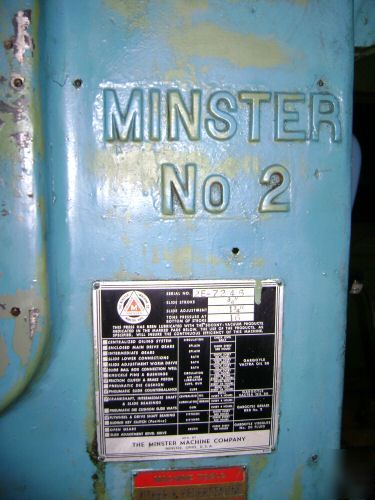 Minster 16 ton NO2 punch press machine excellent 