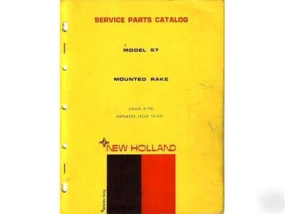 New holland 57 mounted rake service parts manual