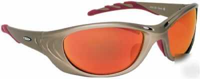  aosafety fuel â„¢ 2 red mirror lens safety glasses 11650