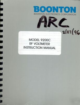 Boonton 9200C instruction manual