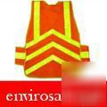Safety vest chevron ansi ii orange retro reflective lxl
