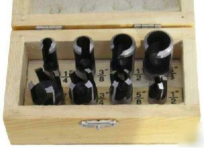 8- wood plug cutter 8-pc set woodworking drill bits