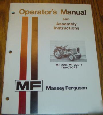 Massey ferguson 220 & 220-4 tractor operators manual mf