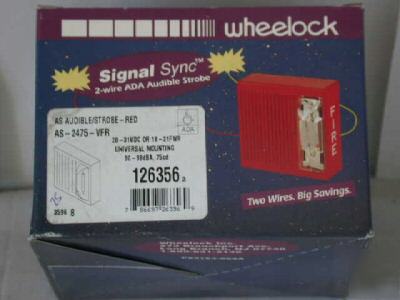 Wheelock as-2475-vfr horn strobe red universal mounting