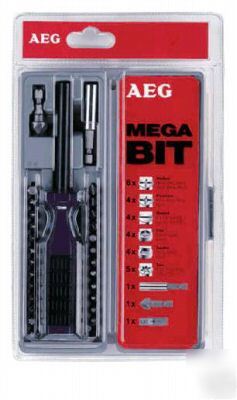 Aeg mega-bit screwdriver bit set (31 pieces plus case)