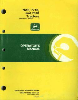 John deere operator's manual 7610 7710 7810 tractors g